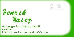 henrik maicz business card